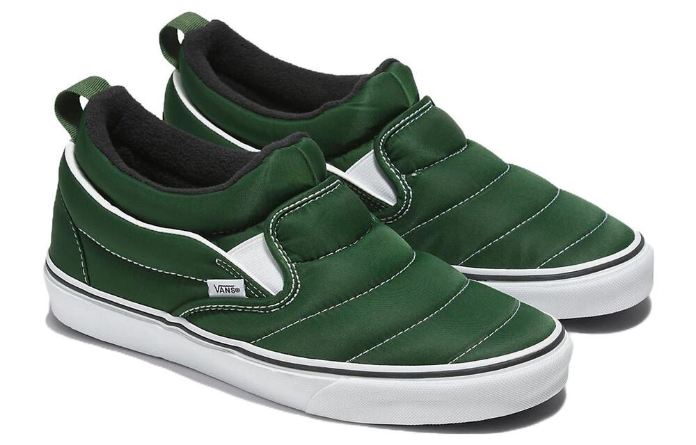 VANS MEN'S 7.5 SLIP ON MID COZY MESH DARK GREEN SNEAKER NIB